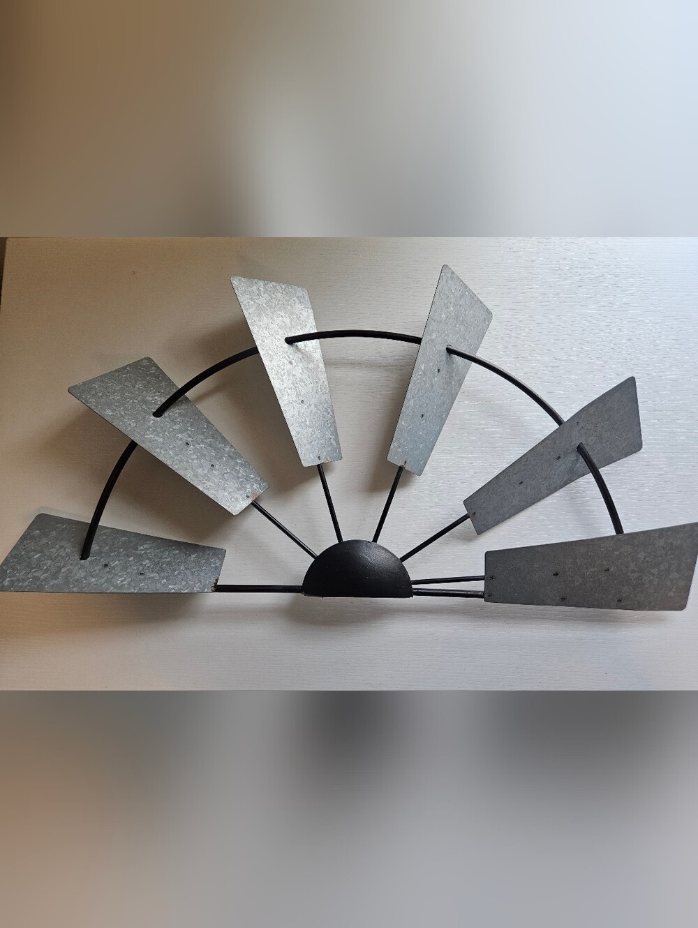 Galvanized Metal Windmill Wall Decor